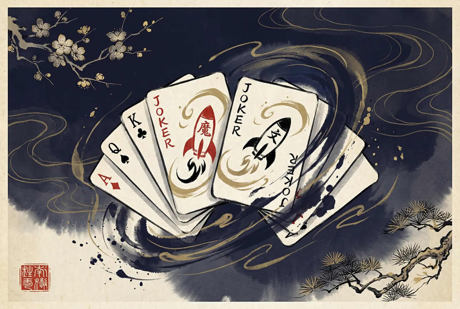 斗地主水墨风格游戏画面